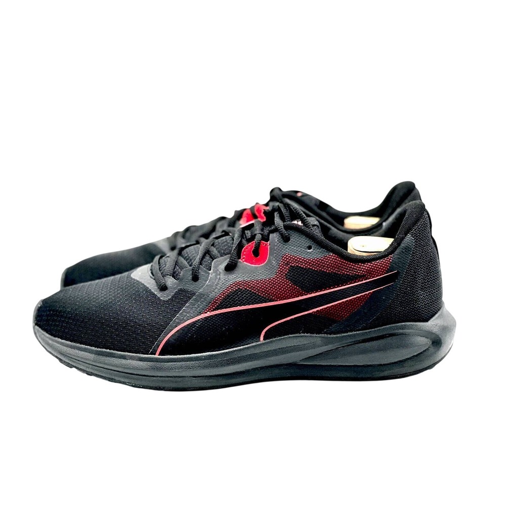 Puma Transport Mens Running Shoes Black Red Mesh Sneakers 376289-02 Size 13 - Picture 3 of 7